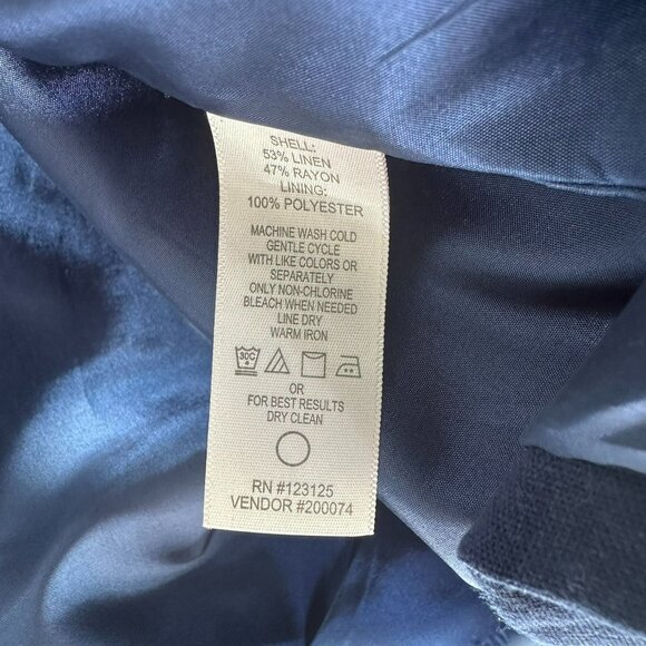 Chadwicks of Boston Women's Linen Blend Navy Blazer Button Closure Size 10 - Picture 9 of 12